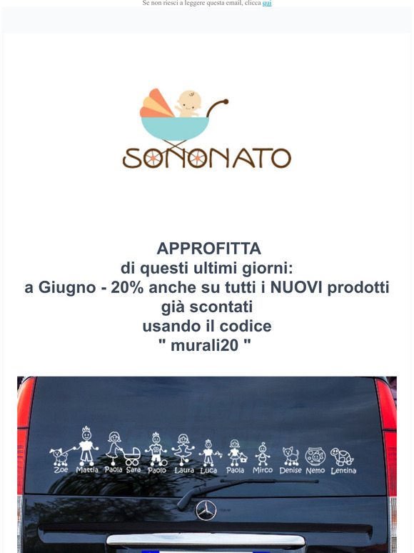 a Giugno tutti i prodotti scontati del 20%