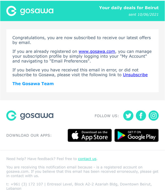Subscription Confirmation
