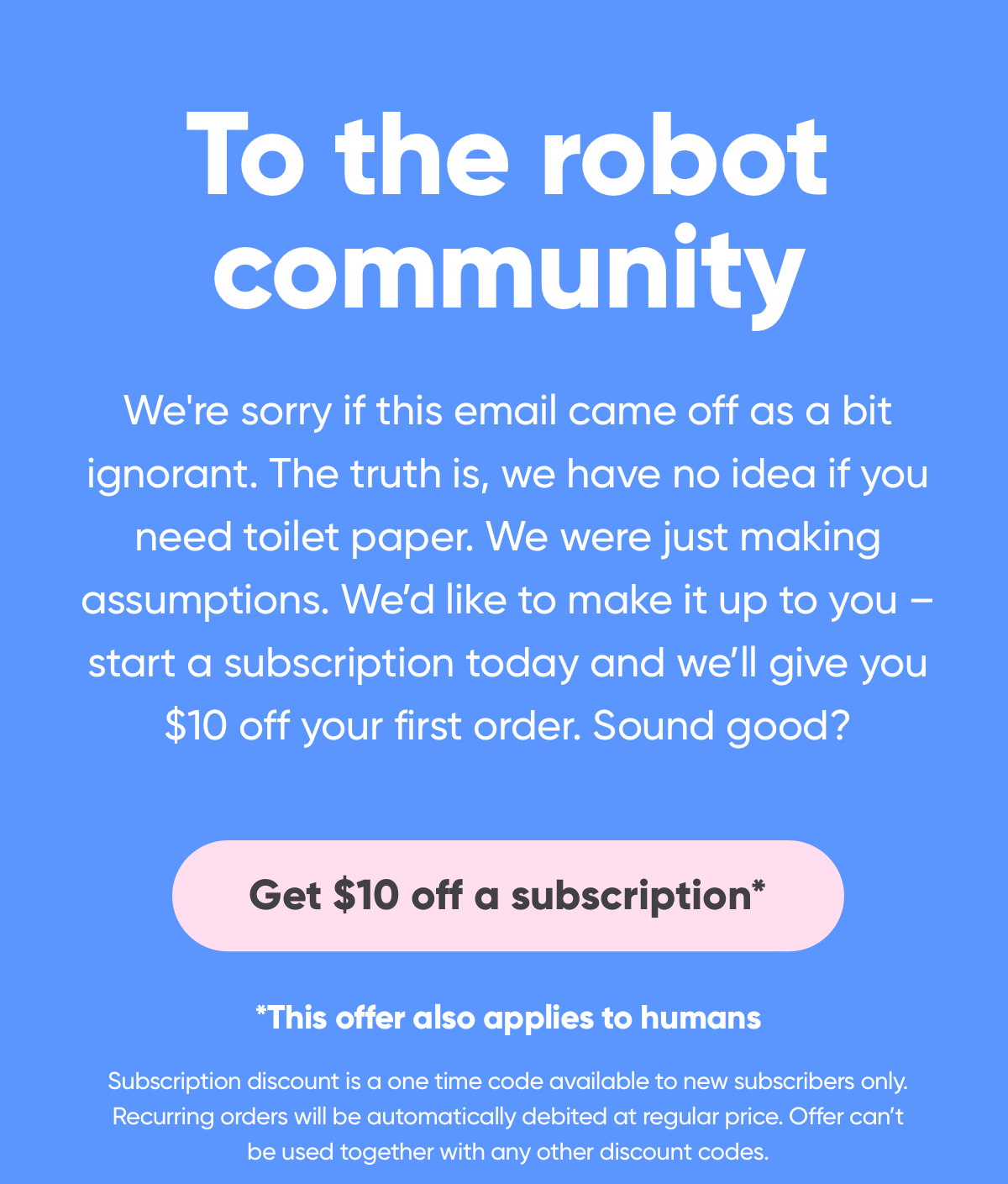 Get $10 off your first subscription order