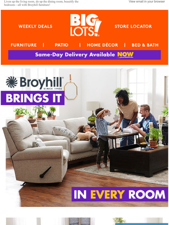 Big Lots Broyhill furniture upgrades your space Milled