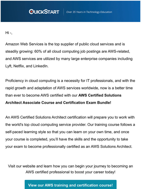Become a Pro in AWS, the Worlds #1 Cloud Services Provider