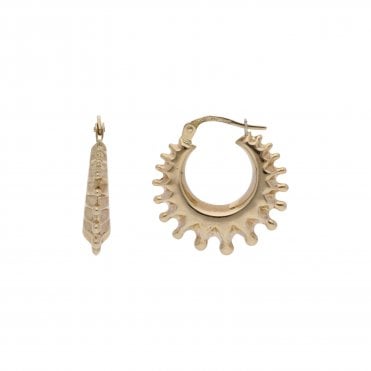 Pre-Owned 9ct Yellow Gold Gypsy Creole Earrings
