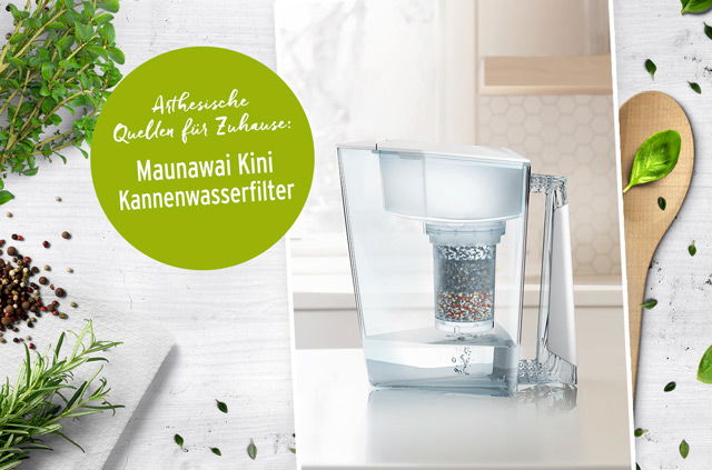 MAUNAWAI® NEU Kanne Kini “schwarz” Tischwasserfilter mit