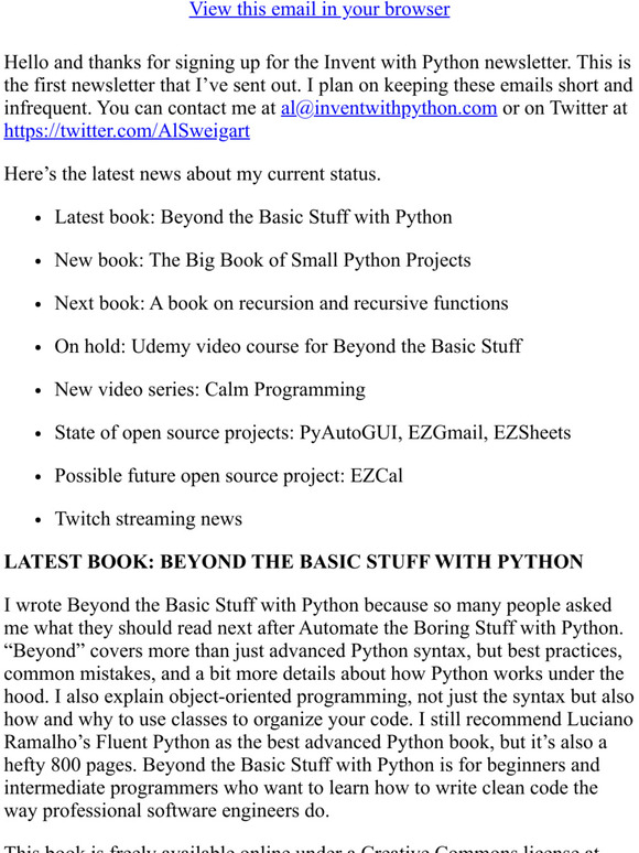 Invent with Python Newsletter 2021/06/10