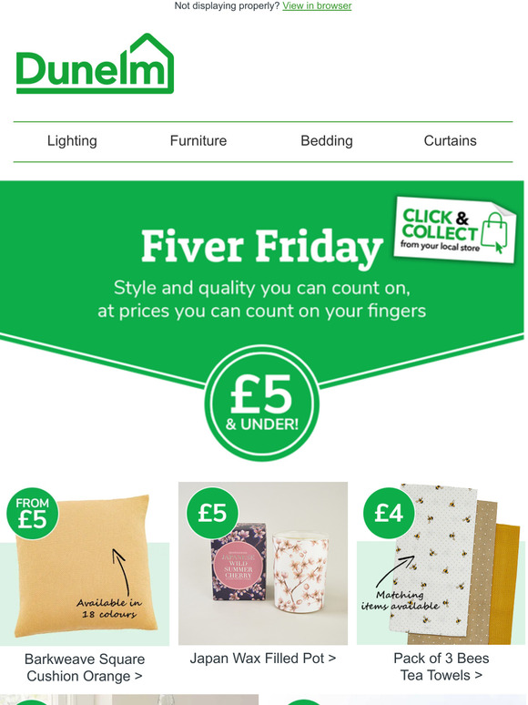 Dunelm Fiver Friday is early! The hottest deals for the hottest