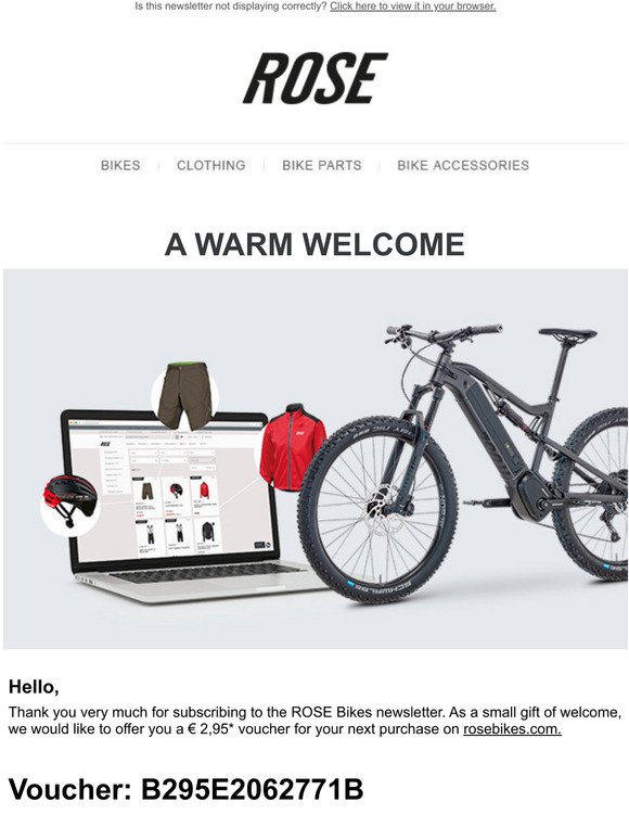  ROSE Bikes says thank you for your subscription! 