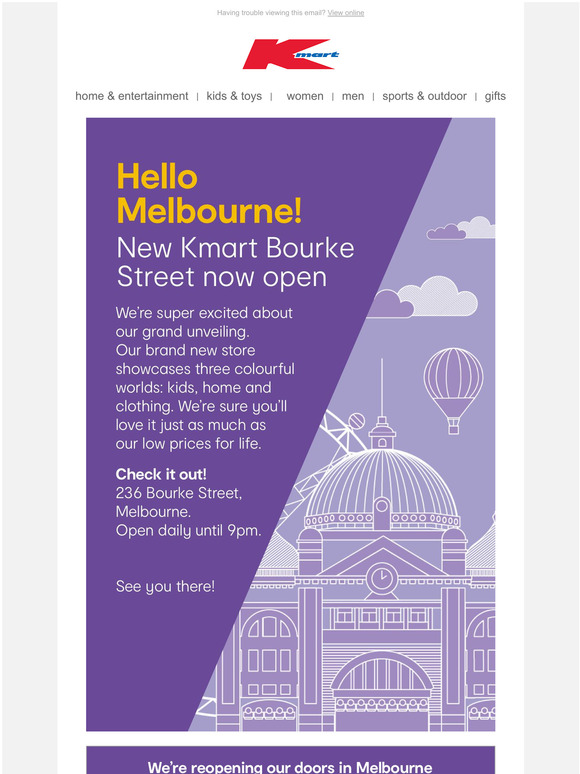 kmart Hello Melbourne! New Kmart Bourke Street now open Milled