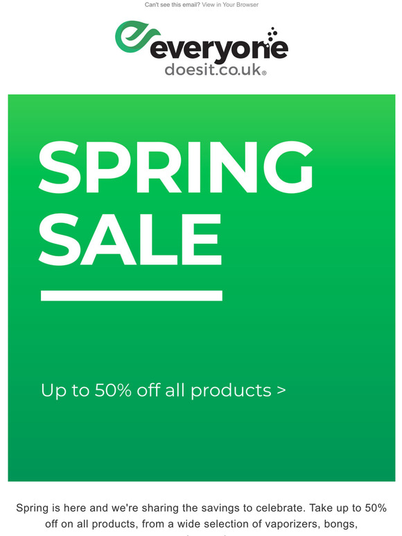 Up to 50% off all products!