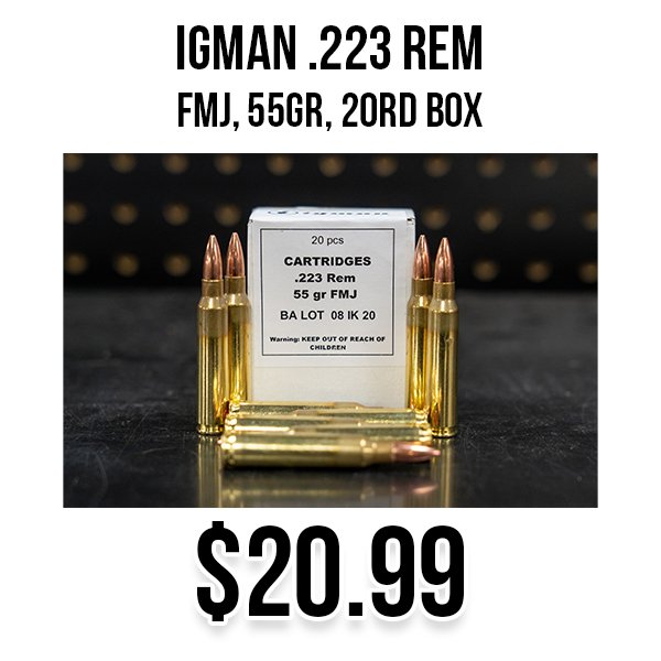 Igman 223 Rem 20rd Box available at Impact Guns!