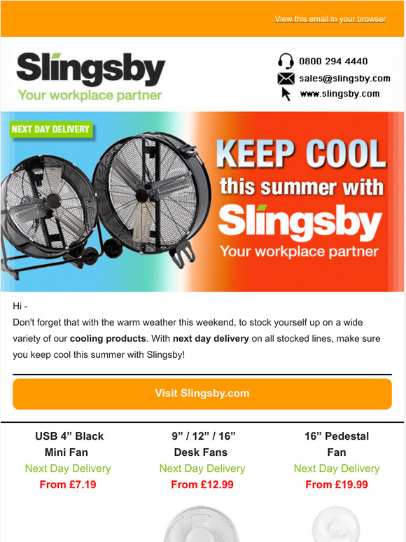 Don't forget to keep cool with Slingsby