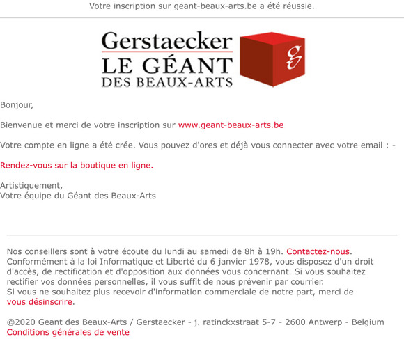 Confirmation de cration de compte