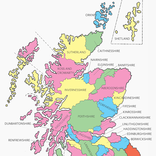 Family Tree Magazine: A Map of Historical Scottish Counties | Milled