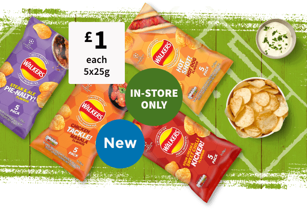 Walkers Crisps 5 pack £1 each