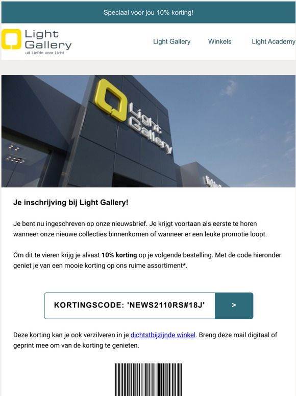 Je inschrijving bij Light Gallery