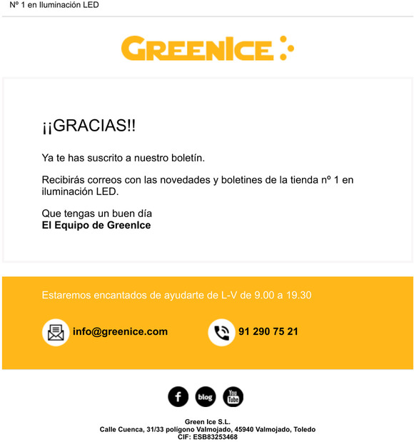 [GreenIce] Confirmacin de Boletn