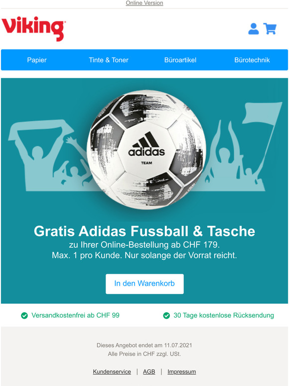 Viking Ch Startklar Fr Die Em Gratis Adidas Fussball Milled