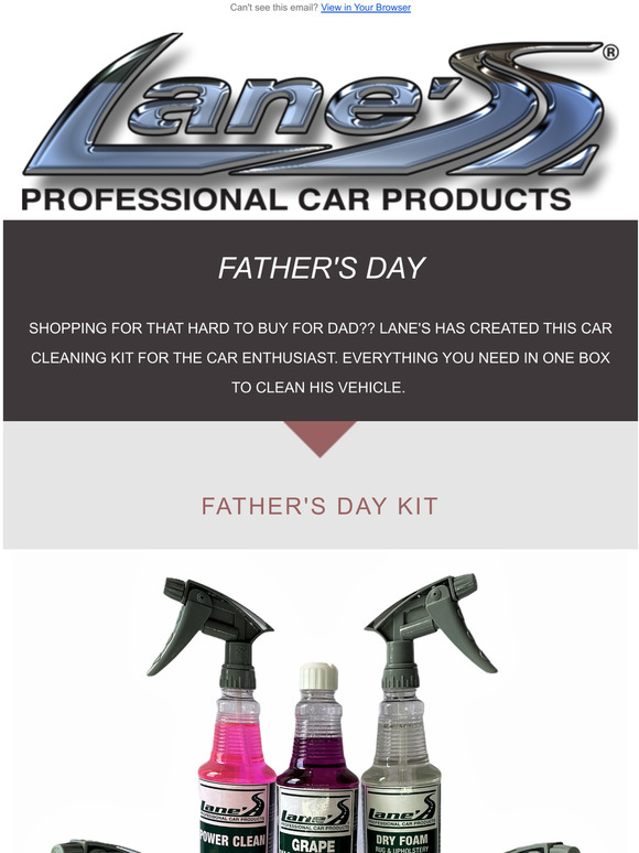 Father's Day Kit Gift from Lane's Car Products