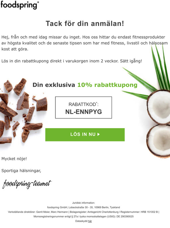 Du har anmlt dig till vrt nyhetsbrev