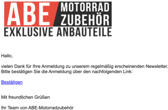 Bitte besttigen Sie Ihre Newsletter-Anmeldung