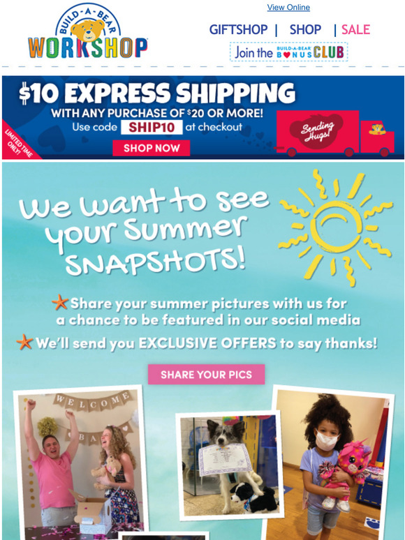 BuildABear Summer Snapshots! Share Your Memories with Us Milled