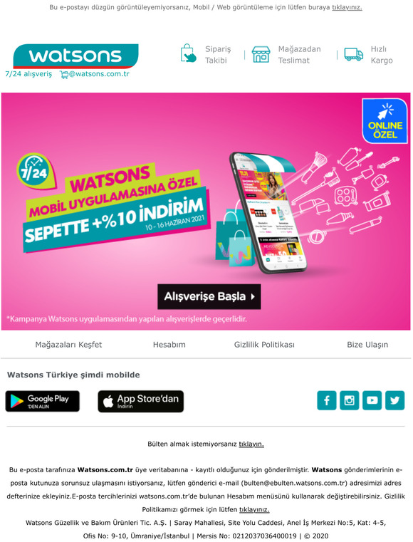 Mobil Uygulamaya zel Sepette Ek %10 ndirim!