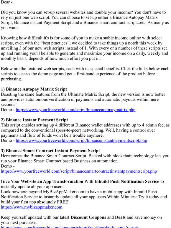 YourFreeWorld: 3 New Scripts Launched [Get them now]! | Milled