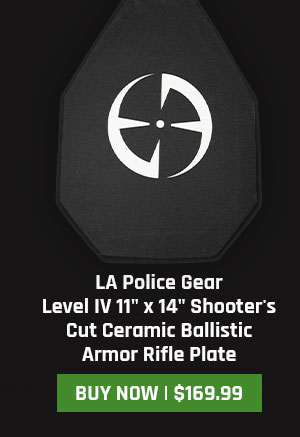 LA Police Gear Level IV 11" x 14" Shooter's Cut Ceramic Ballistic Armor Rifle Plate