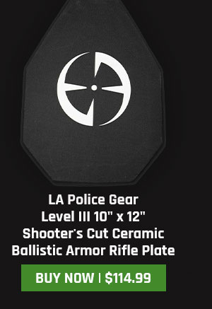 LA Police Gear Level III 10" x 12" Shooter's Cut Ceramic Ballistic Armor Rifle Plate