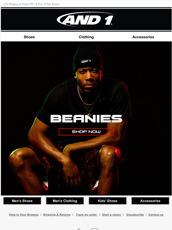 AND1 BASKETBALL // Classic AND1 Beanies // Milled