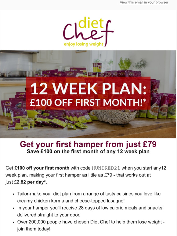 Diet Chef Weekend Offer Get 100 Off Your Diet Plan Milled