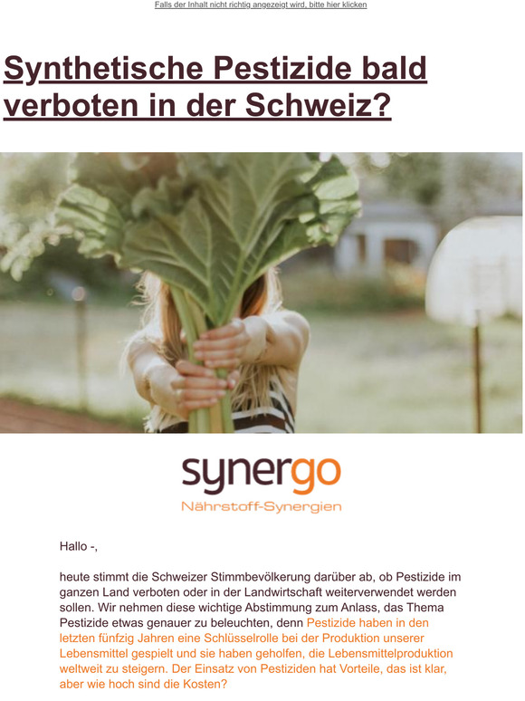 Pestizidfreie Schweiz? | Synergo Garten | Schlaftipps