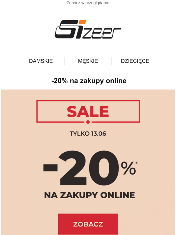 SALE i dodatkowo -20% extra na zakupy online!