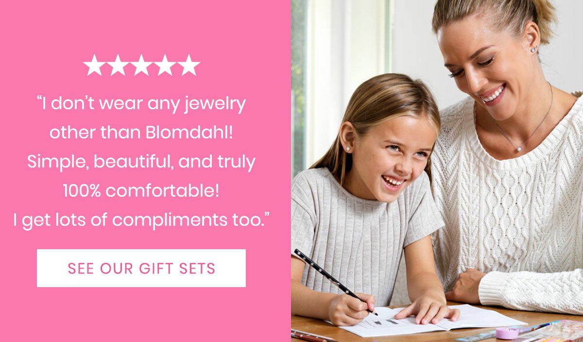 ⭐⭐⭐⭐⭐ “I don’t wear any jewelry other than Blomdahl! Simple, beautiful, and truly 100% comfortable! I get lots of compliments too.”  [ SEE OUR GIFT SETS ] https://blomdahlusa.com/gift-sets/