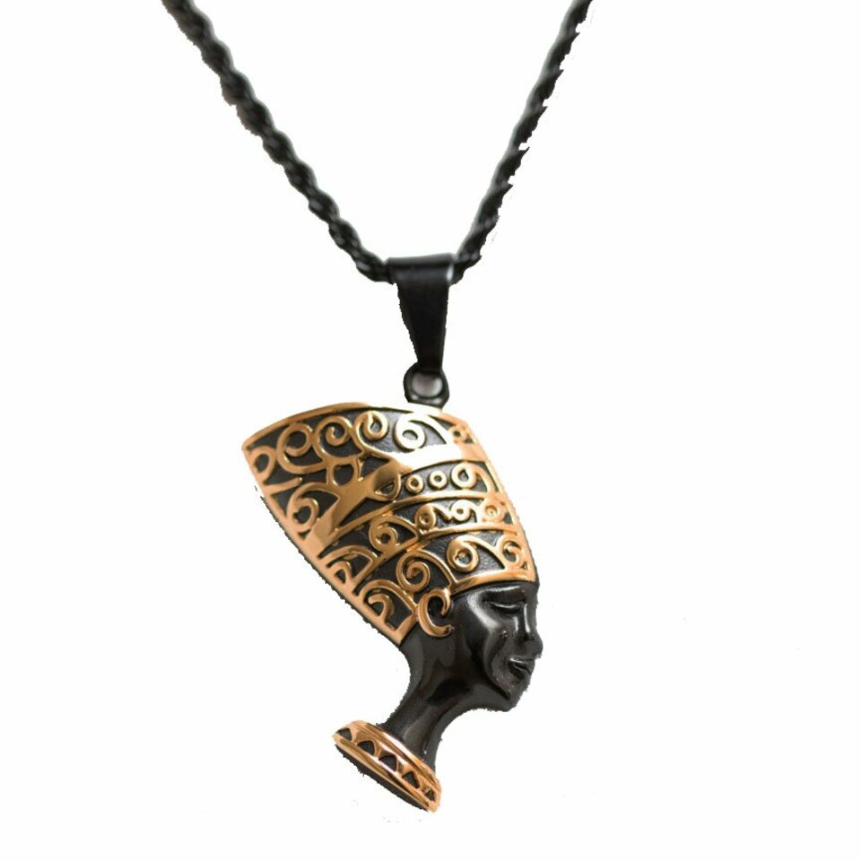 Nefertiti Necklace - Black and Gold