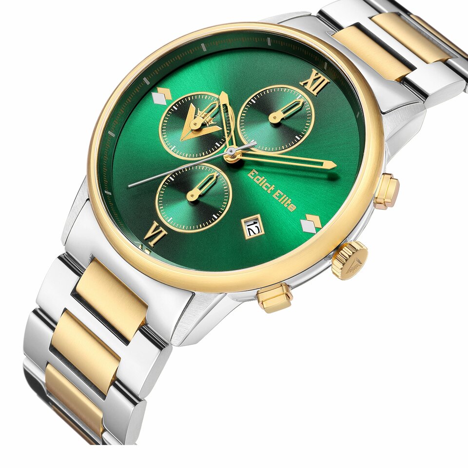 Edict Elite Watch 2020 Motherland Edition - Green with Silver/Gold Bracelet