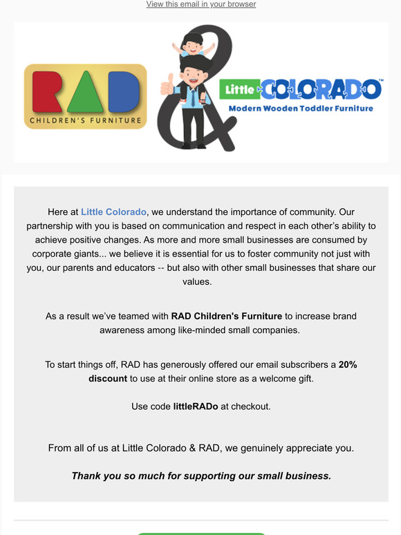 Little Colorado x RAD Children's Furniture