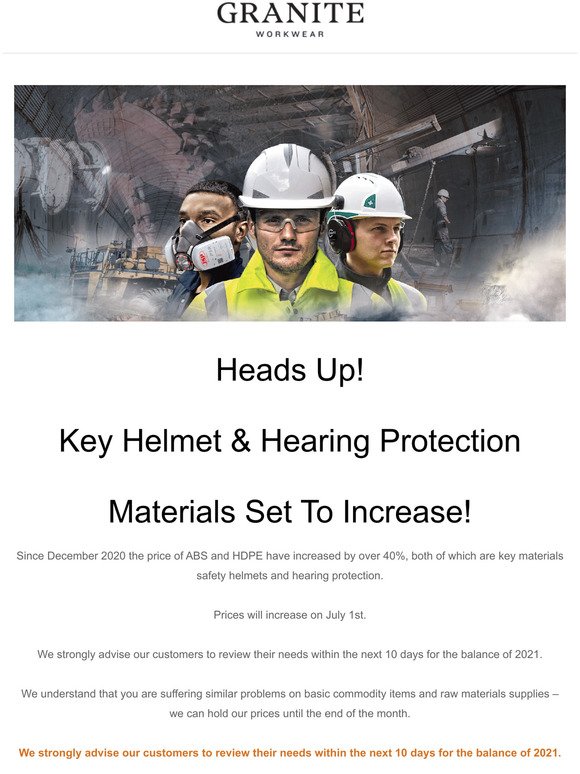 Key Materials For Safety Helmets And Hearing Protection Set To Increase!