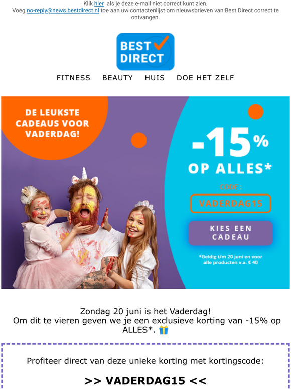 UNIEKE VADERDAG-KORTINGSCODE!