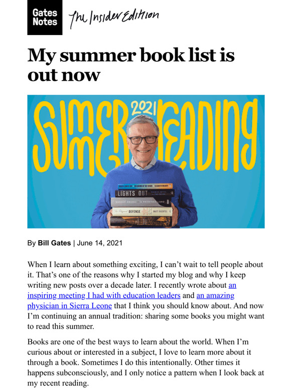 My summer book list is out now