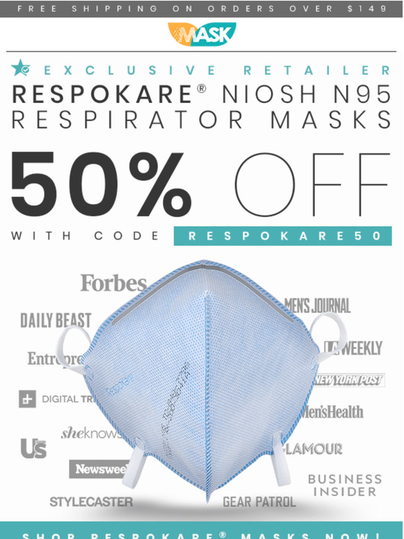 50% Off Respokare Masks
