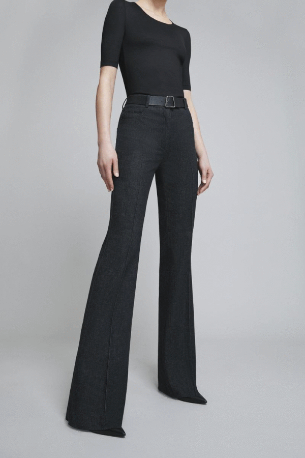 Akris punto Francoise Slim-Straight Pants, Black