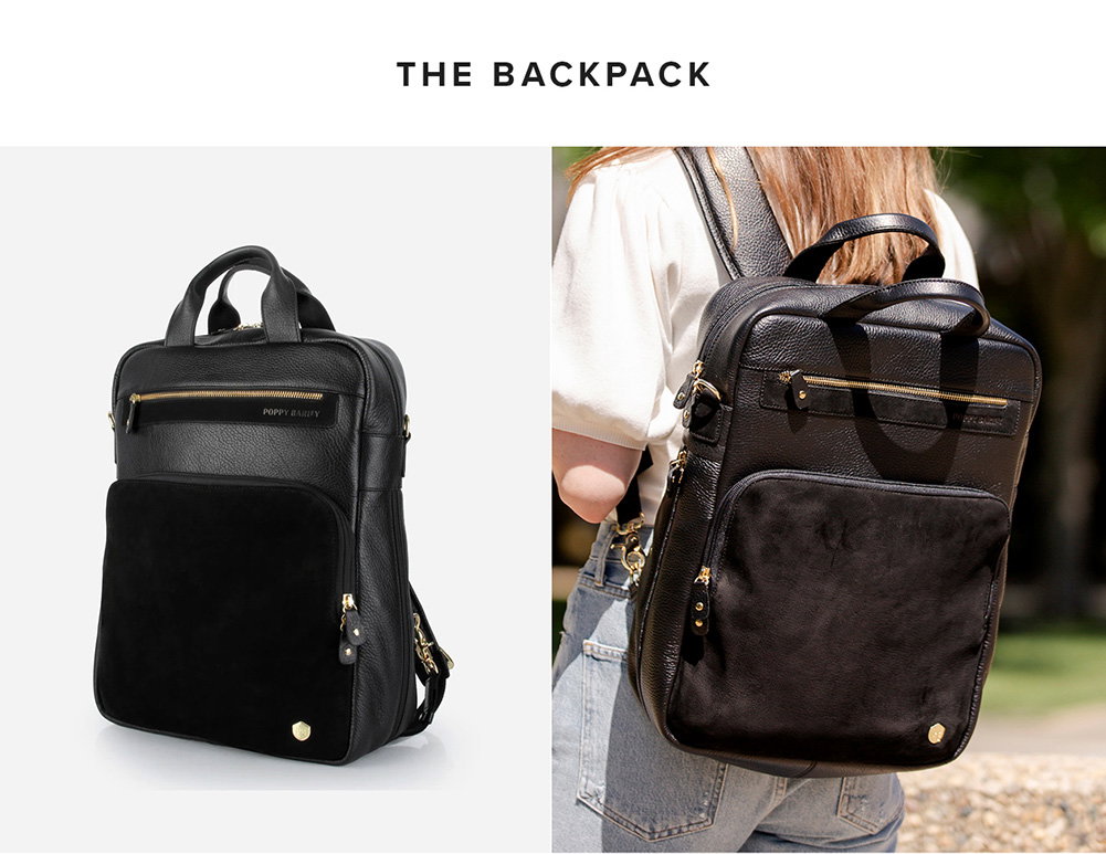 The Backpack in Black/Black Nubuck
