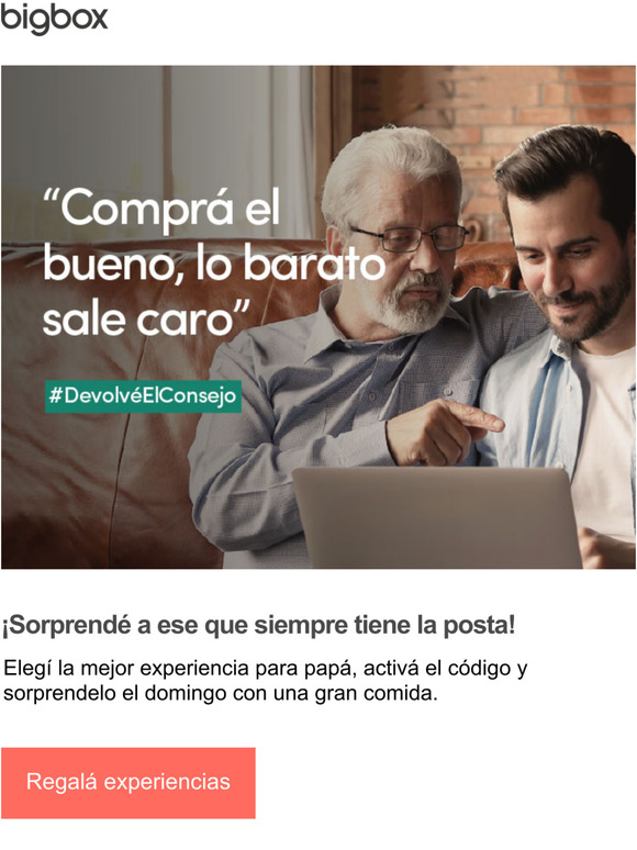 -Ped el regalo con tiempo y que Pap lo disfrute el domingo en casa