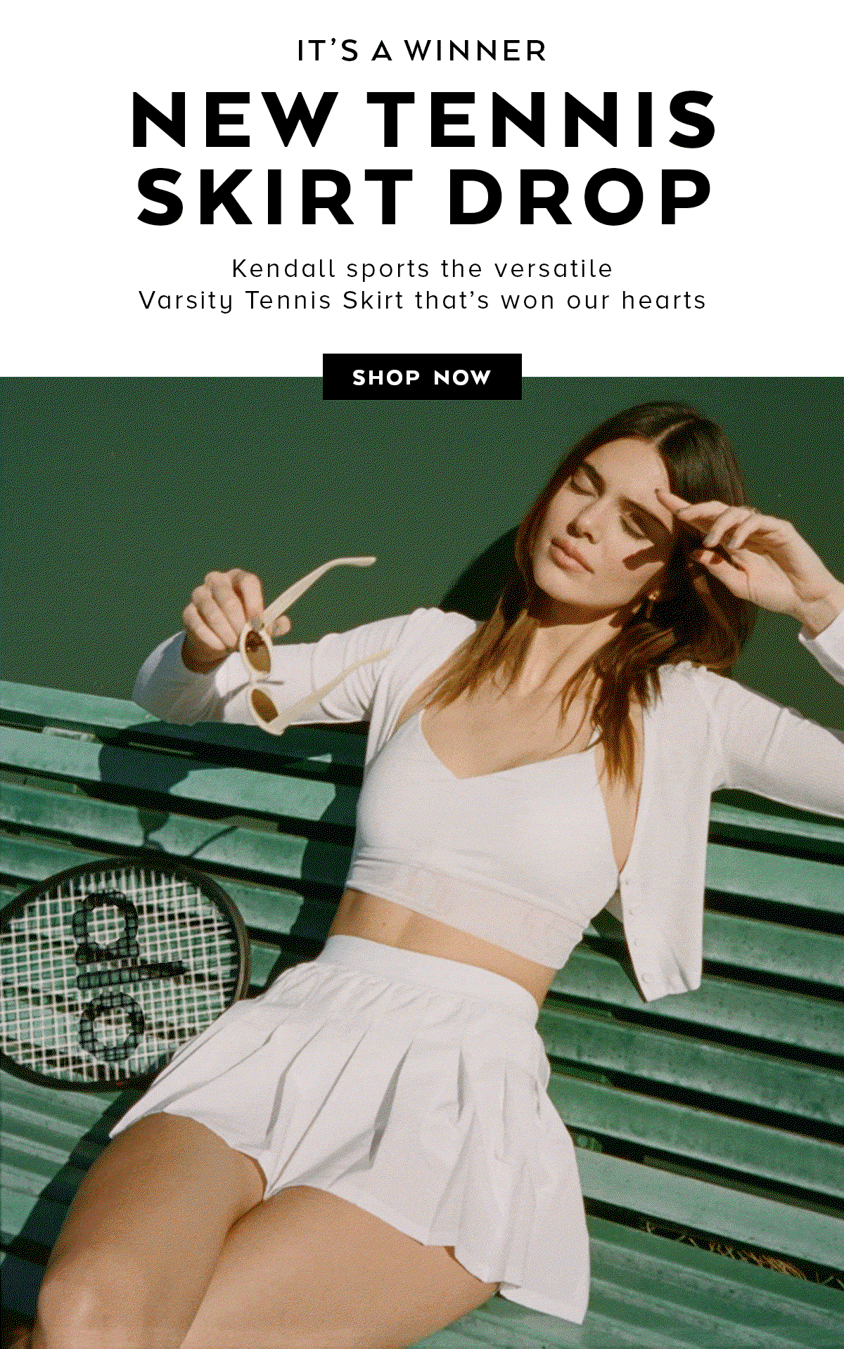 NEW TENNIS SKIRT DROP. SHOP NEW ARRIVALS