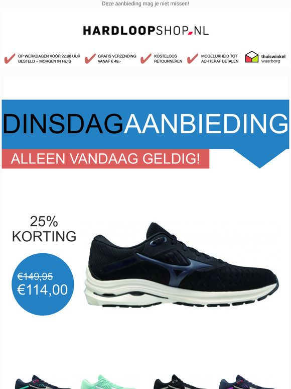 Mizuno Wave Rider 24 voor 114,-