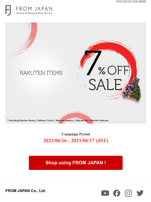 Fromjapan Our 7 Rakuten Ichiba Discount Offer Ends Soon Fj Milled