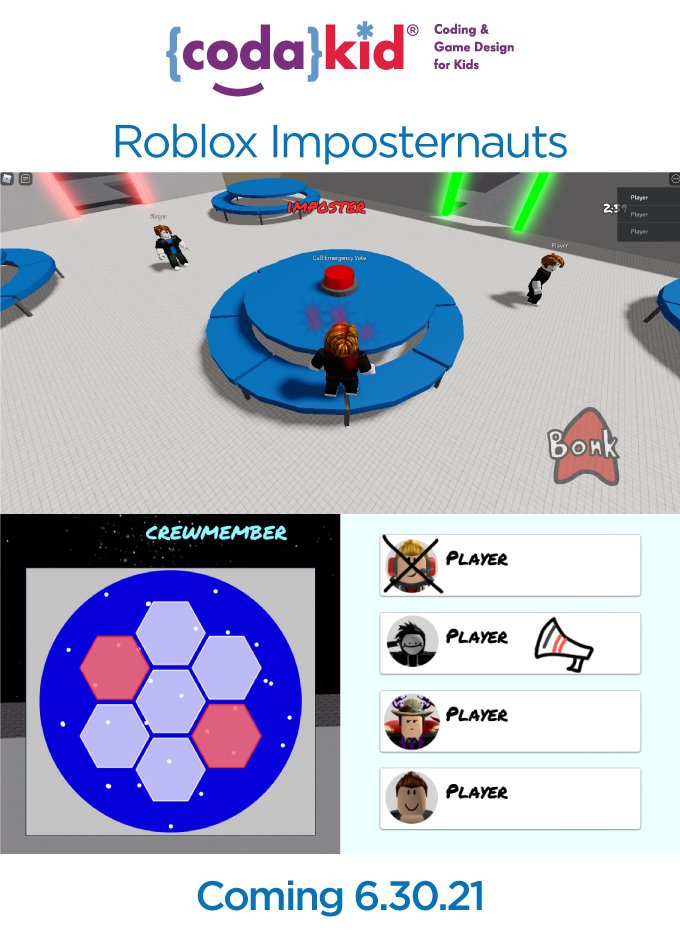 Codakid New Roblox Imposternauts Is Coming On 6 30 21 Among Us Style Game Milled - how to make a minigame in roblox studio