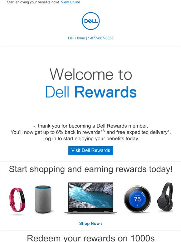 dell: -welcome to Dell Rewards. | Milled