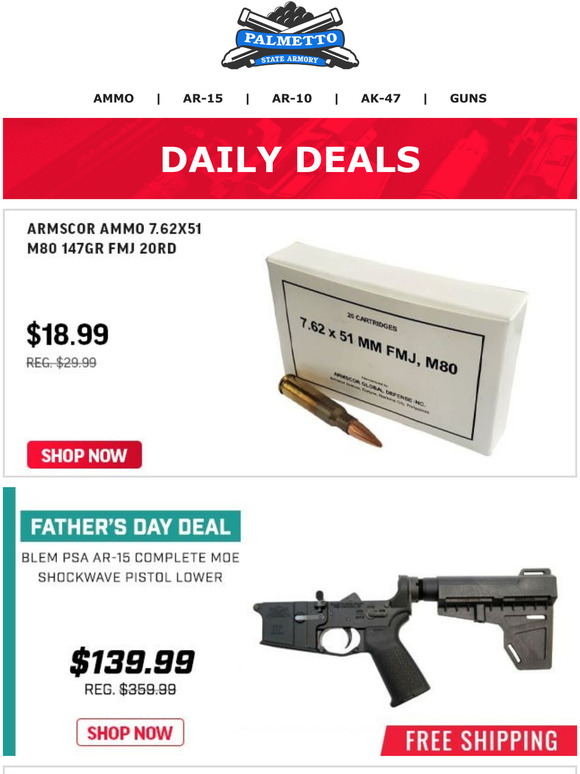 Palmetto State Armory Armscor 7.62x51 M80 147gr FMJ 20 Round Box 18.