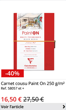 Carnet cousu Paint On 250 g/m² Ref. 58057 et +